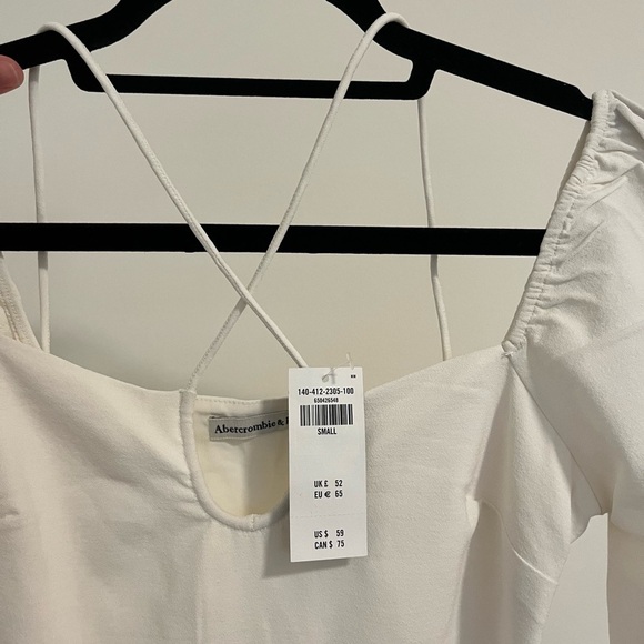 Abercrombie white long sleeve tie top NWT - Picture 4 of 5